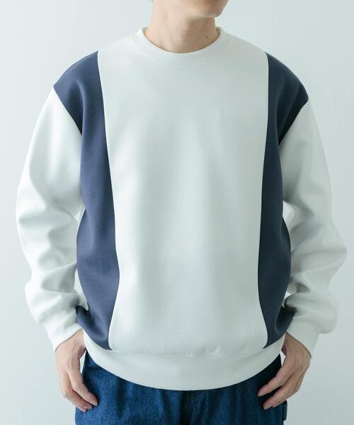 ITEMS URBANRESEARCH（アイテムズ アーバンリサーチ）の「ストレッチダンボール 切替トップス B（スウェット・メンズ・モカ/ネイビー/ブラック・MEDIUM/LARGE）」の16枚目の写真