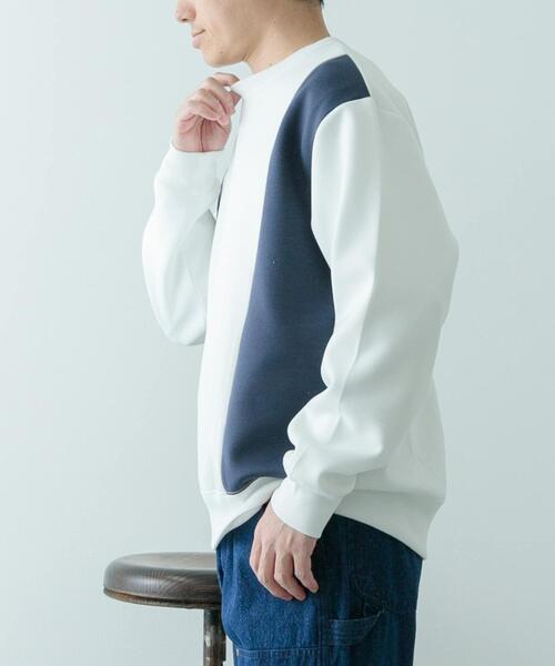 ITEMS URBANRESEARCH（アイテムズ アーバンリサーチ）の「ストレッチダンボール 切替トップス B（スウェット・メンズ・モカ/ネイビー/ブラック・MEDIUM/LARGE）」の18枚目の写真