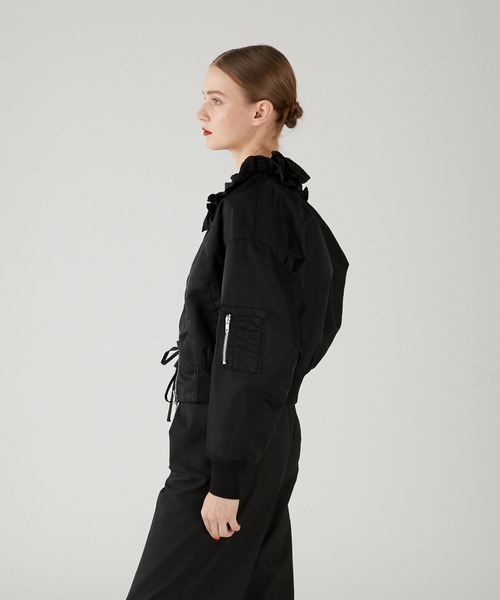 CLEL MA1 ma1 ブラックL CLEL】Jacquard Lace MA-1 Blouson / ジャガードレースMA-1