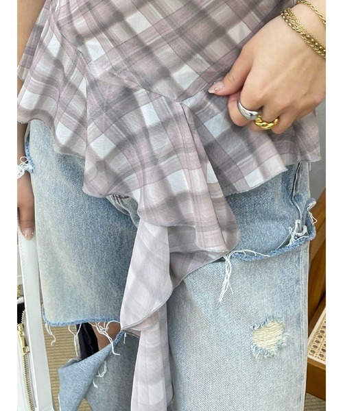 EVRIS（エヴリス）の「チェックシフォントップス（キャミソール・レディース・イエロー/ピンク/ブルー・FREE）」の18枚目の写真