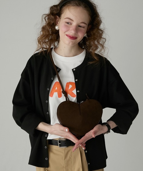 BONLECILL Marche(ボンルシールマルシェ)の「【BONLECILL Marche】ハートショルダーバッグ/ポシェット(ショルダーバッグ・レディース・チャコールグレー/ブラウン/キャメル・FREE)」の13枚目の写真