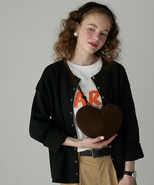 BONLECILL Marche(ボンルシールマルシェ)の「【BONLECILL Marche】ハートショルダーバッグ/ポシェット(ショルダーバッグ・レディース・チャコールグレー/ブラウン/キャメル・FREE)」の14枚目の写真