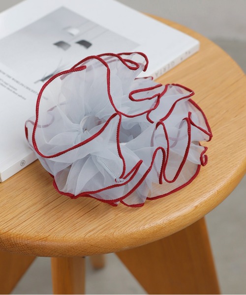 ANEMONE（アネモネ）の「バイカラーオーガンジーシュシュ（シュシュ・レディース・ブラウン/ピンク/ブルー・FREE）」の3枚目の写真