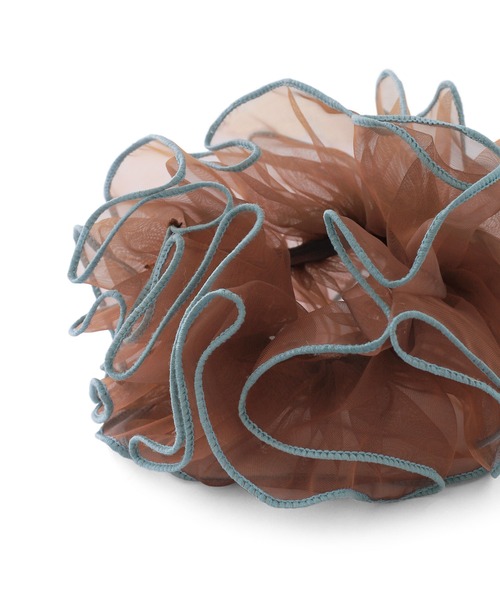 ANEMONE（アネモネ）の「バイカラーオーガンジーシュシュ（シュシュ・レディース・ブラウン/ピンク/ブルー・FREE）」の5枚目の写真