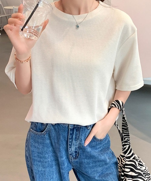 SallyLunn(サリーラン)の「【毎日着たい】ゆるシルエット半袖トップス(Tシャツ/カットソー・レディース・アイボリー/カーキ/ブラック・LARGE/MEDIUM)」の10枚目の写真