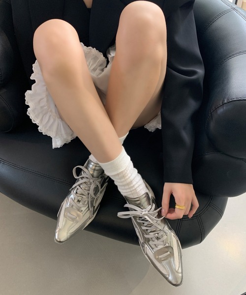 Teem Store（チームストア）の「【軽量】ポインテッドメタリックスニーカー（スニーカー・レディース・シルバー・S/M/L）」の6枚目の写真