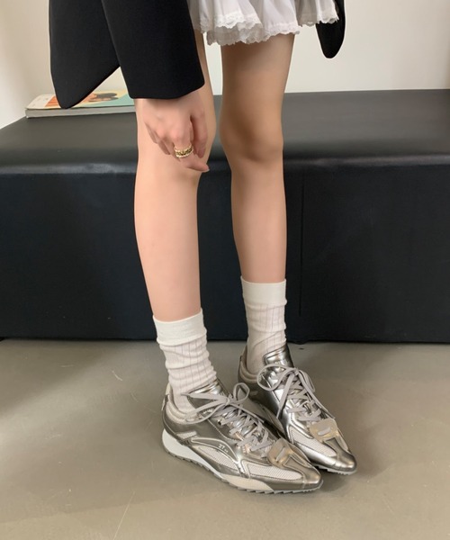 Teem Store（チームストア）の「【軽量】ポインテッドメタリックスニーカー（スニーカー・レディース・シルバー・S/M/L）」の8枚目の写真