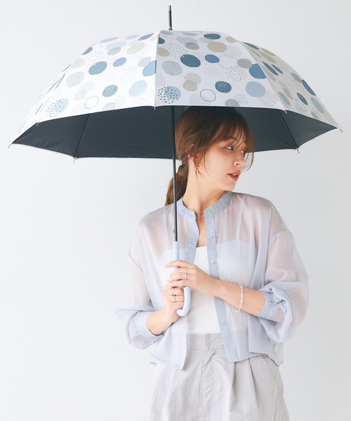macocca(マコッカ)の「完全遮光 UVカット100% 日傘 晴雨兼用 ジャンプ傘 デザインシリーズ 北欧ドット柄(長傘・レディース・サックスブルー/オフホワイト/ブルー・FREE)」の20枚目の写真