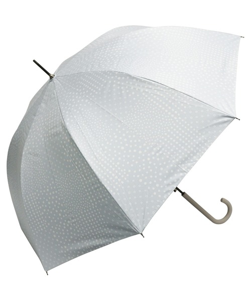 macocca(マコッカ)の「完全遮光 UVカット100% 日傘 晴雨兼用 ジャンプ傘 デザインシリーズ 北欧ドット柄(長傘・レディース・サックスブルー/オフホワイト/ブルー・FREE)」の6枚目の写真