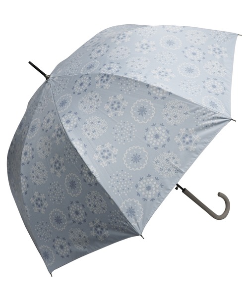 macocca(マコッカ)の「完全遮光 UVカット100% 日傘 晴雨兼用 ジャンプ傘 デザインシリーズ 北欧ドット柄(長傘・レディース・サックスブルー/オフホワイト/ブルー・FREE)」の12枚目の写真