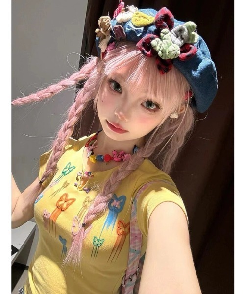 セール】バタフライ カラフル ギャル ポップ ショート丈 韓国