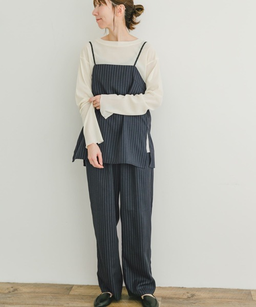 ITEMS URBANRESEARCH（アイテムズ アーバンリサーチ）の「ストライプキャミソール×イージーパンツセット（セットアップ・レディース・ネイビー/チャコールグレー・FREE）」の11枚目の写真