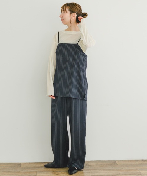 ITEMS URBANRESEARCH（アイテムズ アーバンリサーチ）の「ストライプキャミソール×イージーパンツセット（セットアップ・レディース・ネイビー/チャコールグレー・FREE）」の13枚目の写真