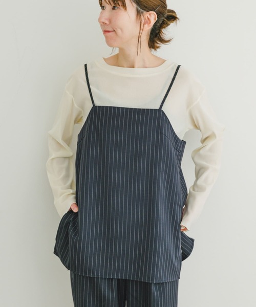 ITEMS URBANRESEARCH（アイテムズ アーバンリサーチ）の「ストライプキャミソール×イージーパンツセット（セットアップ・レディース・ネイビー/チャコールグレー・FREE）」の14枚目の写真