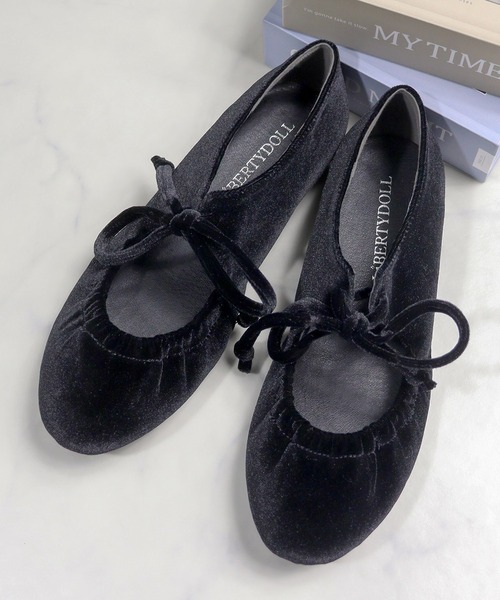 LibertyDoll（リバティードール）の「LIBERTYDOLL/レースアップ リボン バレエシューズ(1040)（バレエシューズ・レディース・ブラック/シルバー/アイボリー・3L/LL/L/M/S/SS）」の3枚目の写真