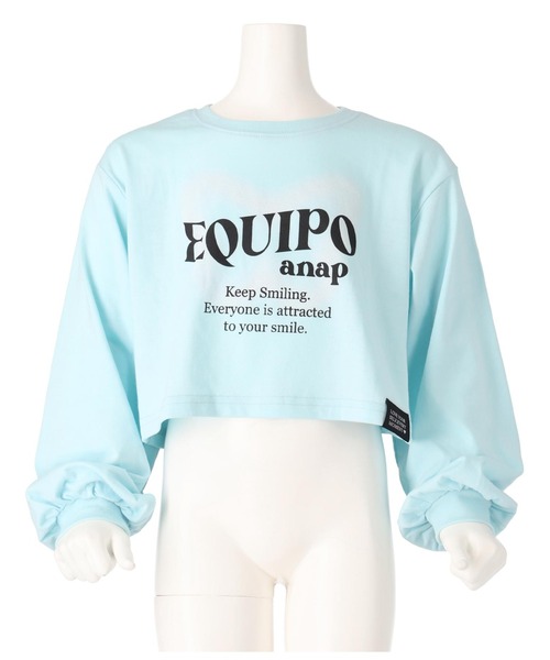 ANAP kids(アナップキッズ)の「袖リブクロップド丈プリントロングTシャツ(Tシャツ/カットソー・キッズ・ラベンダー/サックスブルー/オフホワイト・130cm/120cm/110cm)」の8枚目の写真
