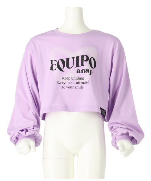 ANAP kids(アナップキッズ)の「袖リブクロップド丈プリントロングTシャツ(Tシャツ/カットソー・キッズ・ラベンダー/サックスブルー/オフホワイト・130cm/120cm/110cm)」の9枚目の写真