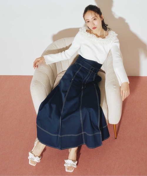 JILL by JILL STUART（ジルバイジルスチュアート）の「◇フリルサンダル（サンダル・レディース・アイボリー/ピンク・MEDIUM/LARGE）」の5枚目の写真