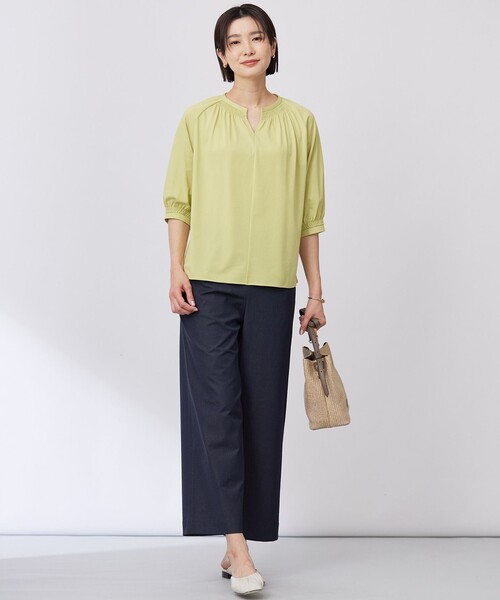 J.PRESS Ladies(J.プレス レディス)の「【洗える】トリコットバイオ シャーリング カットソー(Tシャツ/カットソー・レディース・ピンク系/ダルブルー系/ライトグリーン系/ホワイト系・SMALL)」の10枚目の写真