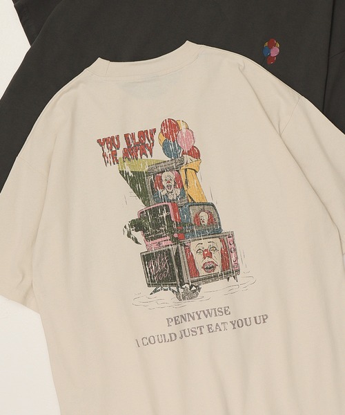 ALWAYS GOOD TIME(オルウェイズグッドタイム)の「【IT THE MOVIE】ワーナー/WARNER ピグメント風/プリント 半袖Tシャツ(Tシャツ/カットソー・レディース・ブラック系1/ホワイト系1/ホワイト系2/ブラック系2・M/L/LL)」の2枚目の写真