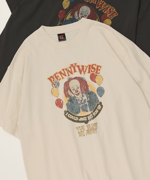 ALWAYS GOOD TIME(オルウェイズグッドタイム)の「【IT THE MOVIE】ワーナー/WARNER ピグメント風/プリント 半袖Tシャツ(Tシャツ/カットソー・レディース・ブラック系1/ホワイト系1/ホワイト系2/ブラック系2・M/L/LL)」の3枚目の写真