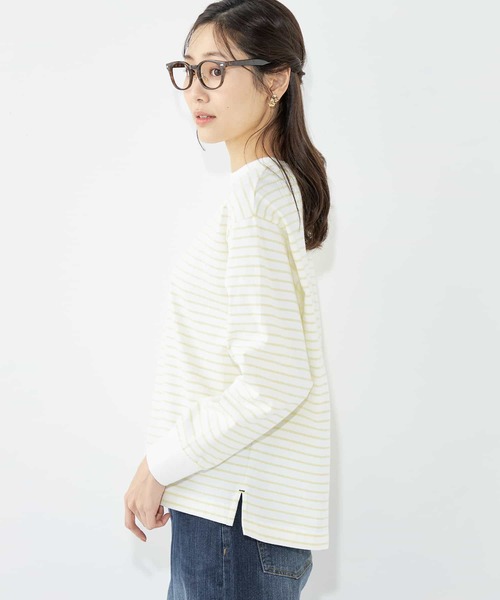 Petit Honfleur(プチオンフルール)の「【2025春夏】ボーダープルオーバー(Tシャツ/カットソー・レディース・ホワイト/ネイビー・M/L)」の3枚目の写真