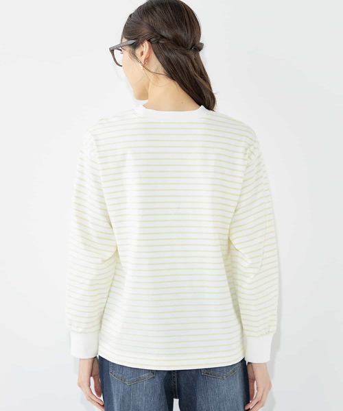Petit Honfleur(プチオンフルール)の「【2025春夏】ボーダープルオーバー(Tシャツ/カットソー・レディース・ホワイト/ネイビー・M/L)」の4枚目の写真