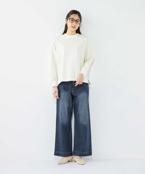 Petit Honfleur(プチオンフルール)の「【2025春夏】ボーダープルオーバー(Tシャツ/カットソー・レディース・ホワイト/ネイビー・M/L)」の10枚目の写真