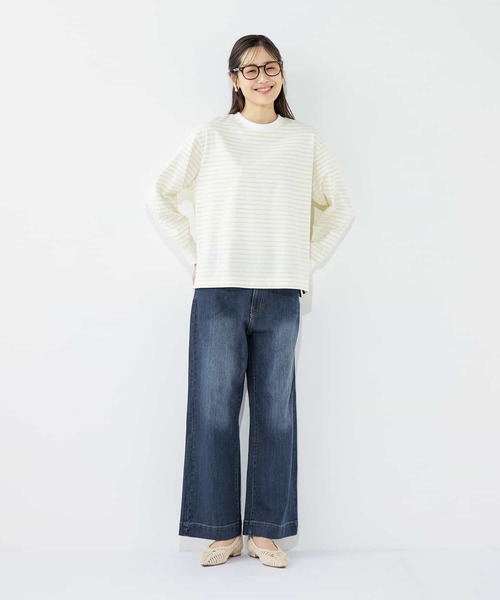 Petit Honfleur(プチオンフルール)の「【2025春夏】ボーダープルオーバー(Tシャツ/カットソー・レディース・ホワイト/ネイビー・M/L)」の12枚目の写真