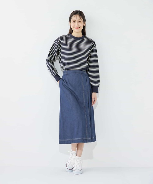 Petit Honfleur(プチオンフルール)の「【2025春夏】ボーダープルオーバー(Tシャツ/カットソー・レディース・ホワイト/ネイビー・M/L)」の13枚目の写真