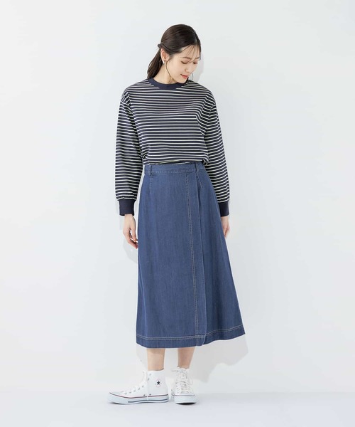Petit Honfleur(プチオンフルール)の「【2025春夏】ボーダープルオーバー(Tシャツ/カットソー・レディース・ホワイト/ネイビー・M/L)」の14枚目の写真