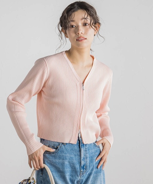 Droite lautreamont / ドロワットロートレアモン ダブルZIP　Vカーデ≪手洗い可能≫ ドロワット ロートレアモン Droite lautreamont ダブルZIP V