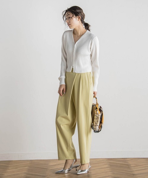 Droite lautreamont(ドロワットロートレアモン)の「ダブルZIP Vカーデ≪手洗い可能≫(カーディガン/ボレロ・レディース・ネイビー/オフホワイト/ピンク・M)」の9枚目の写真