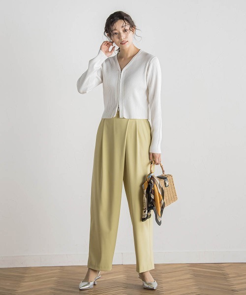 Droite lautreamont(ドロワットロートレアモン)の「ダブルZIP Vカーデ≪手洗い可能≫(カーディガン/ボレロ・レディース・ネイビー/オフホワイト/ピンク・M)」の11枚目の写真