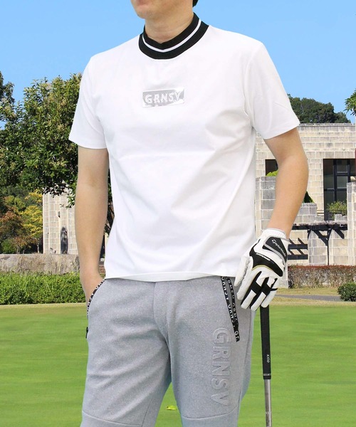 セール】モックネックシャツ ゴルフウェア 半袖 接触冷感