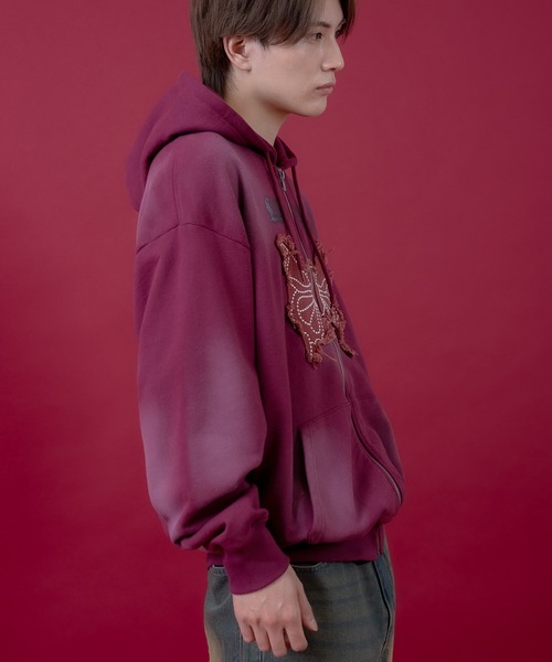 improves（インプローブス）の「バタフライ刺しゅう スウェット ジップパーカー（パーカー・メンズ・ブラック/カーキ/ワイン・LARGE/MEDIUM）」の15枚目の写真