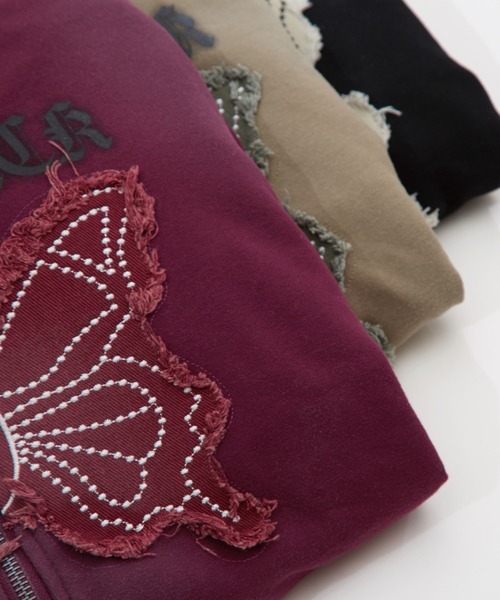 improves（インプローブス）の「バタフライ刺しゅう スウェット ジップパーカー（パーカー・メンズ・ブラック/カーキ/ワイン・LARGE/MEDIUM）」の20枚目の写真