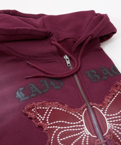 improves（インプローブス）の「バタフライ刺しゅう スウェット ジップパーカー（パーカー・メンズ・ブラック/カーキ/ワイン・LARGE/MEDIUM）」の22枚目の写真