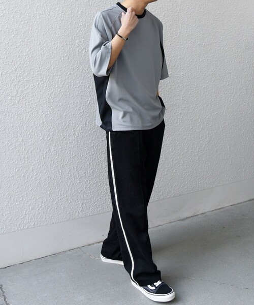 SHIPS any(シップス エニィ)の「SHIPS any:〈洗濯機可能〉リブ パネル スポーティー ジャージー Tシャツ◇(Tシャツ/カットソー・メンズ・ベージュ/ブラック/グレー・SMALL/MEDIUM/LARGE)」の5枚目の写真