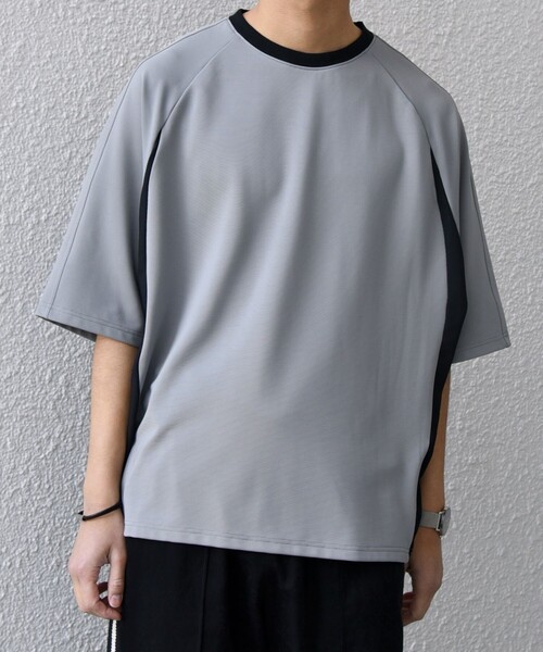 SHIPS any(シップス エニィ)の「SHIPS any:〈洗濯機可能〉リブ パネル スポーティー ジャージー Tシャツ◇(Tシャツ/カットソー・メンズ・ベージュ/ブラック/グレー・SMALL/MEDIUM/LARGE)」の6枚目の写真