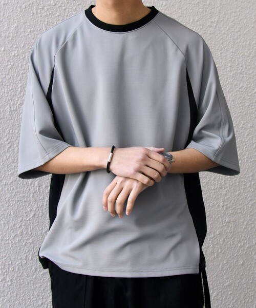 SHIPS any(シップス エニィ)の「SHIPS any:〈洗濯機可能〉リブ パネル スポーティー ジャージー Tシャツ◇(Tシャツ/カットソー・メンズ・ベージュ/ブラック/グレー・SMALL/MEDIUM/LARGE)」の7枚目の写真