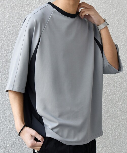 SHIPS any(シップス エニィ)の「SHIPS any:〈洗濯機可能〉リブ パネル スポーティー ジャージー Tシャツ◇(Tシャツ/カットソー・メンズ・ベージュ/ブラック/グレー・SMALL/MEDIUM/LARGE)」の8枚目の写真
