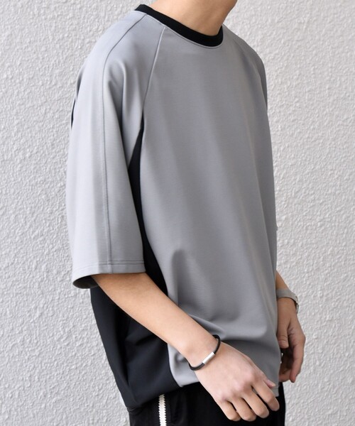SHIPS any(シップス エニィ)の「SHIPS any:〈洗濯機可能〉リブ パネル スポーティー ジャージー Tシャツ◇(Tシャツ/カットソー・メンズ・ベージュ/ブラック/グレー・SMALL/MEDIUM/LARGE)」の9枚目の写真