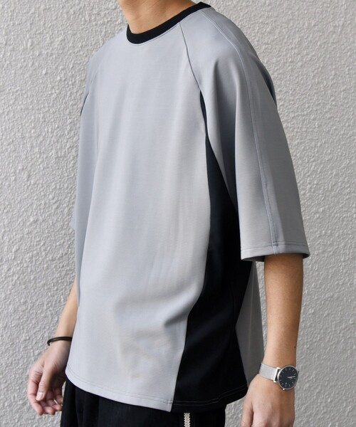 SHIPS any(シップス エニィ)の「SHIPS any:〈洗濯機可能〉リブ パネル スポーティー ジャージー Tシャツ◇(Tシャツ/カットソー・メンズ・ベージュ/ブラック/グレー・SMALL/MEDIUM/LARGE)」の10枚目の写真