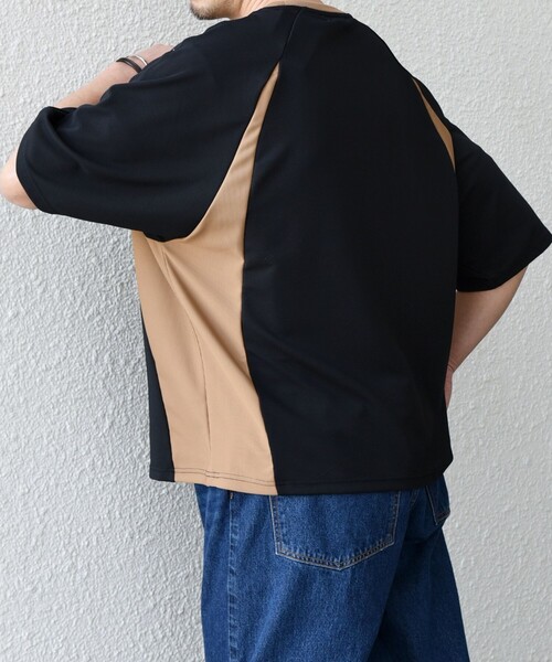 SHIPS any(シップス エニィ)の「SHIPS any:〈洗濯機可能〉リブ パネル スポーティー ジャージー Tシャツ◇(Tシャツ/カットソー・メンズ・ベージュ/ブラック/グレー・SMALL/MEDIUM/LARGE)」の16枚目の写真