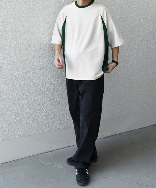 SHIPS any(シップス エニィ)の「SHIPS any:〈洗濯機可能〉リブ パネル スポーティー ジャージー Tシャツ◇(Tシャツ/カットソー・メンズ・ベージュ/ブラック/グレー・SMALL/MEDIUM/LARGE)」の18枚目の写真