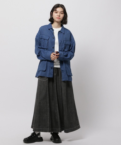 niko and...(ニコアンド)の「ミリタリーシアーチェックシャツ(シャツ/ブラウス・レディース・ピンク/ネイビー/オフホワイト/イエロー・FREE)」の19枚目の写真