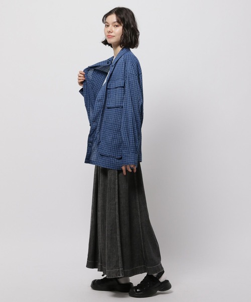 niko and...(ニコアンド)の「ミリタリーシアーチェックシャツ(シャツ/ブラウス・レディース・ピンク/ネイビー/オフホワイト/イエロー・FREE)」の20枚目の写真