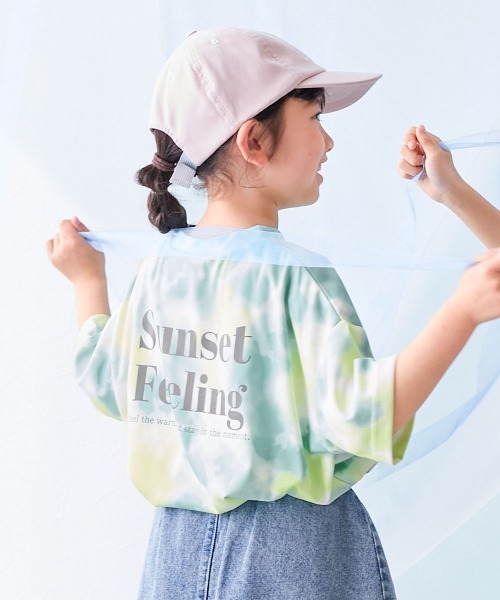 devirock(デビロック)の「【涼感 サラッとメッシュ】タイダイTシャツ(Tシャツ/カットソー・キッズ・グレー/ピンク/パープル/オレンジ/グリーン系/パープル系/ブルーグレー・100cm/110cm/120cm/130cm/140cm/150cm/160cm)」の4枚目の写真