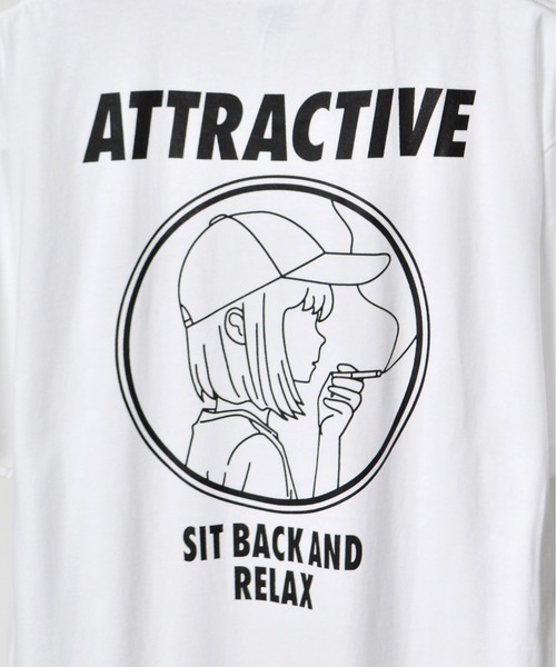 MODISH GAZE(モディシュガゼ)の「【MODISH GAZE】スモーキングガール SIT BACK AND RELAX半袖Tシャツ(Tシャツ/カットソー・レディース・ネイビー×ホワイト/ネイビー/ブラック/ホワイト・X-LARGE/LARGE/MEDIUM)」の18枚目の写真